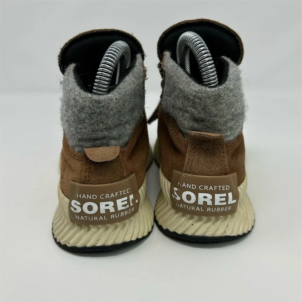 SOREL Out N About III Kids Waterproof Brown Leather Lace Up Ankle Boots Size 3